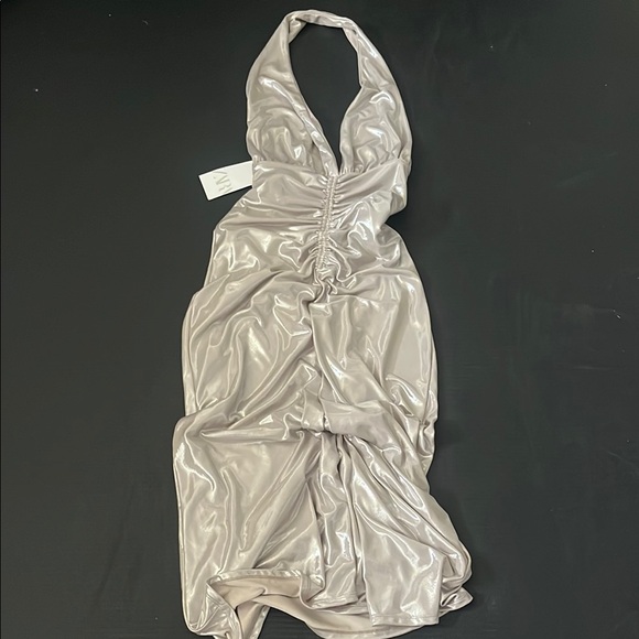 Zara Shimmering Gold Backless Dress - Picture 1 of 1